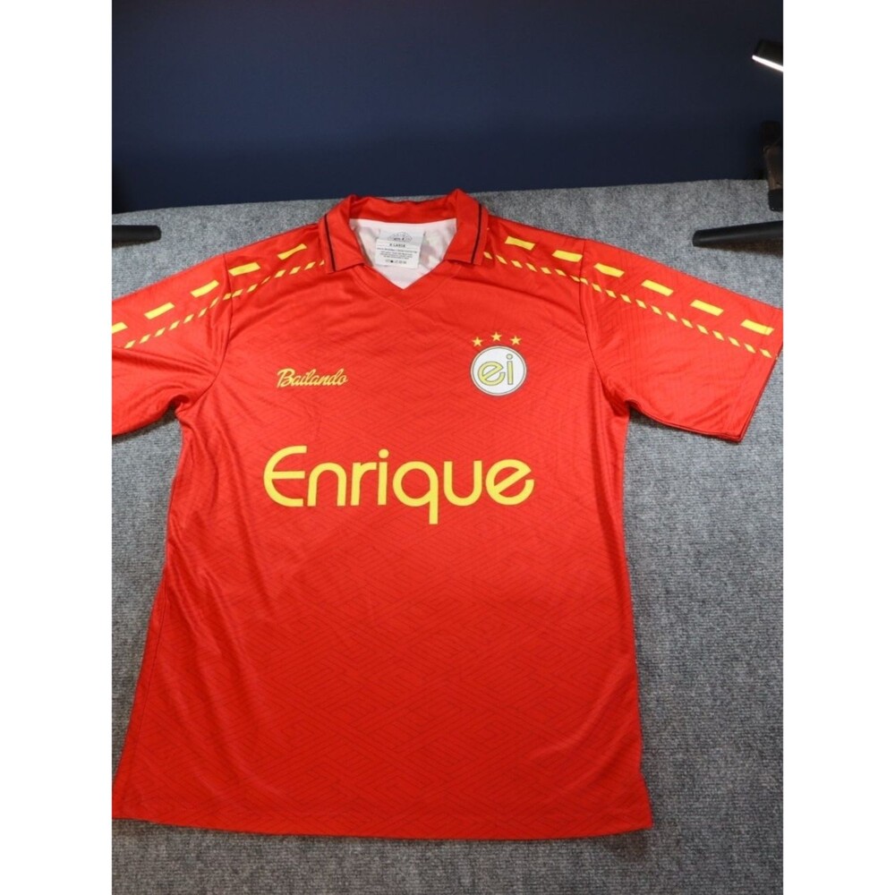 Enrique Iglesias Jersey Mens XL Red Soccer Futbol Shirt Y2K Pop Music Merch